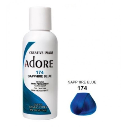 Adore Semi Permanent Hair Color Sapphire Blue - ontheflyybeautysupply