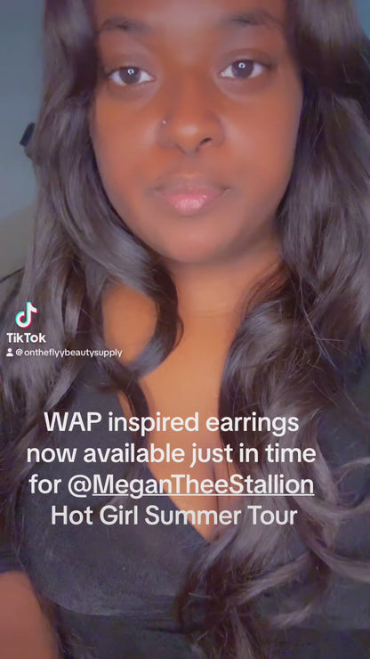 Custom Made Gold Wap Inspired Earrings