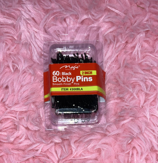 Magic Co Black Bobby Pins 60 count - ontheflyybeautysupply